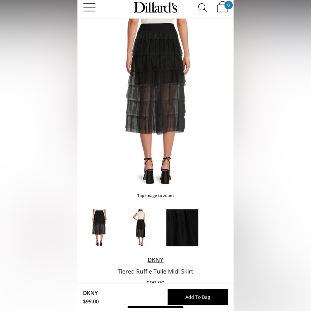 Tiered Ruffle Tulle Midi Skirt